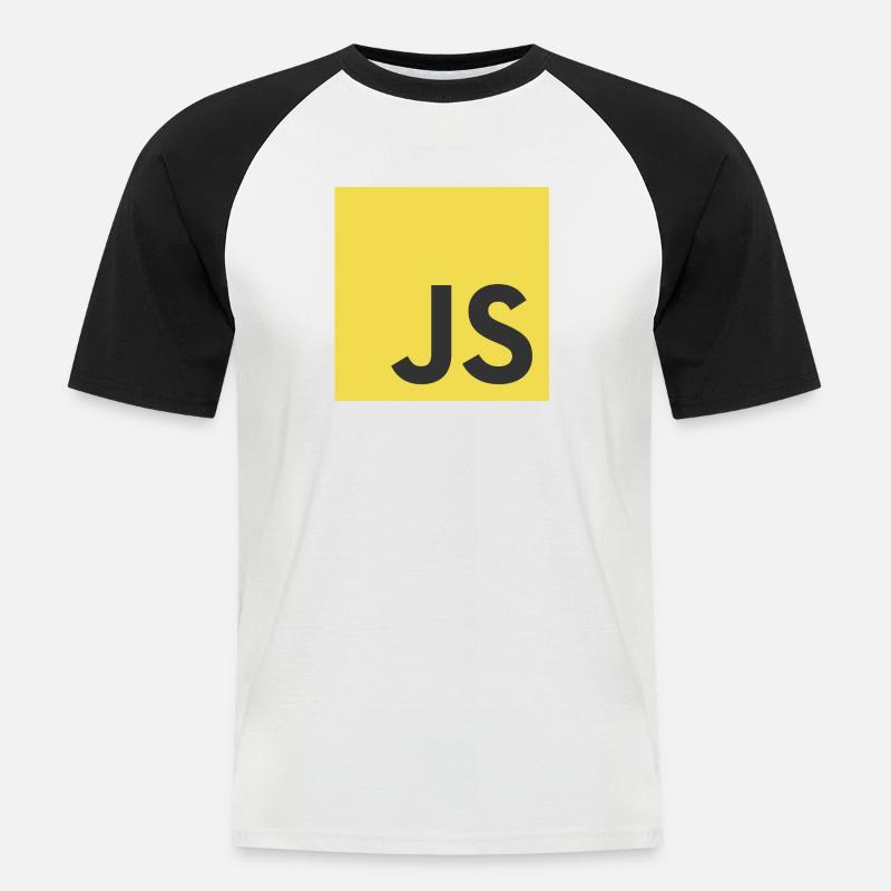 JavaScript - Programmierer (Frontend/Backend) - Männer Baseball-T-Shirt - Weiß/Schwarz