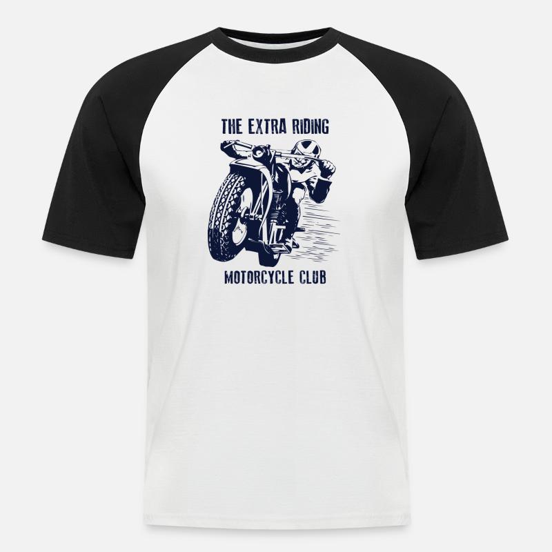 Das Extra Reiten - Männer Baseball-T-Shirt - Weiß/Schwarz