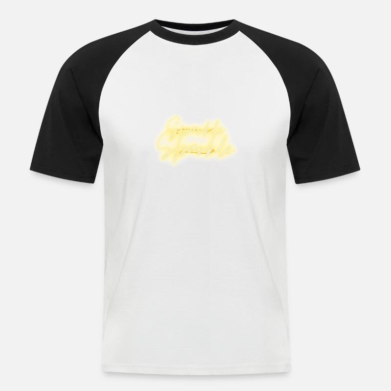 Sparkle Fits - Männer Baseball-T-Shirt - Weiß/Schwarz