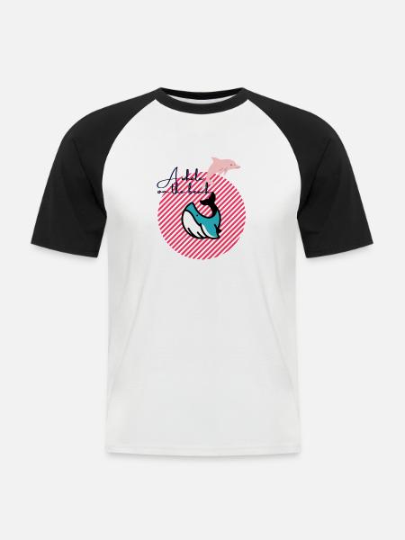 A Whale - Männer Baseball-T-Shirt - Weiß/Schwarz
