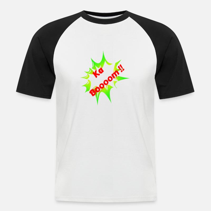 ka Boooom transformed - Männer Baseball-T-Shirt - Weiß/Schwarz