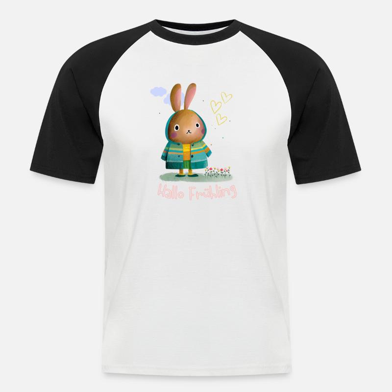 Spring | Easter | Happy Easter | Illustration - Men's Baseball T-Shirt - white/black