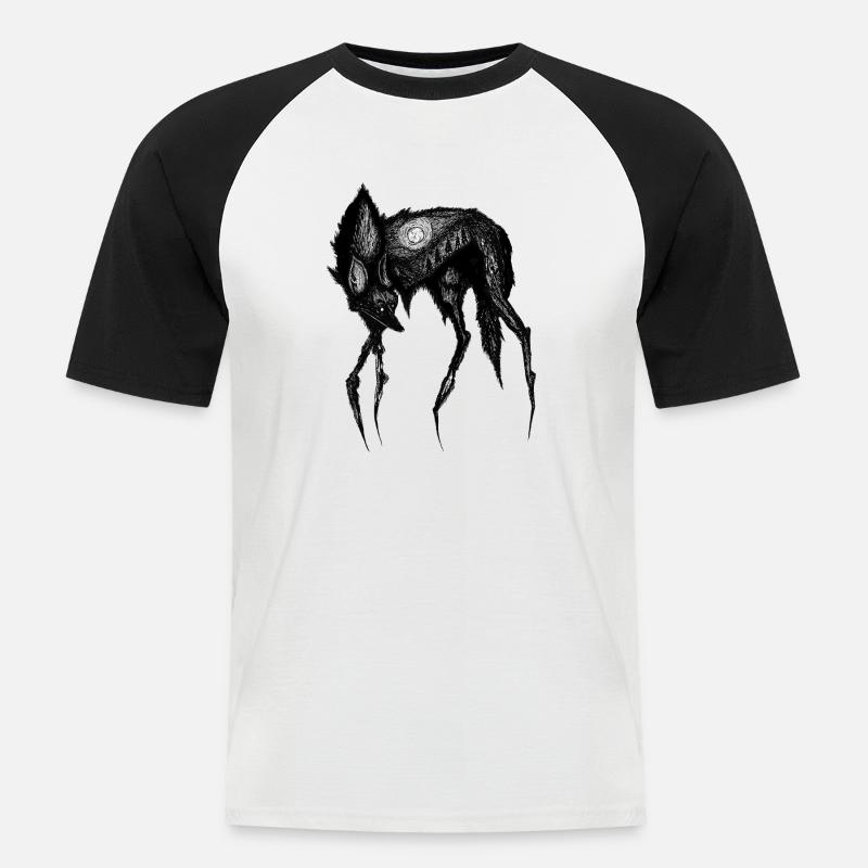 DarkMode - Männer Baseball-T-Shirt - Weiß/Schwarz