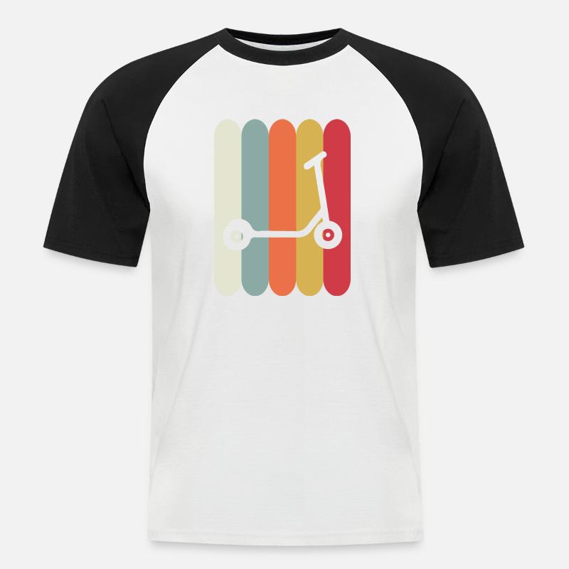 E-Scooter Roller Scooter - Männer Baseball-T-Shirt - Weiß/Schwarz