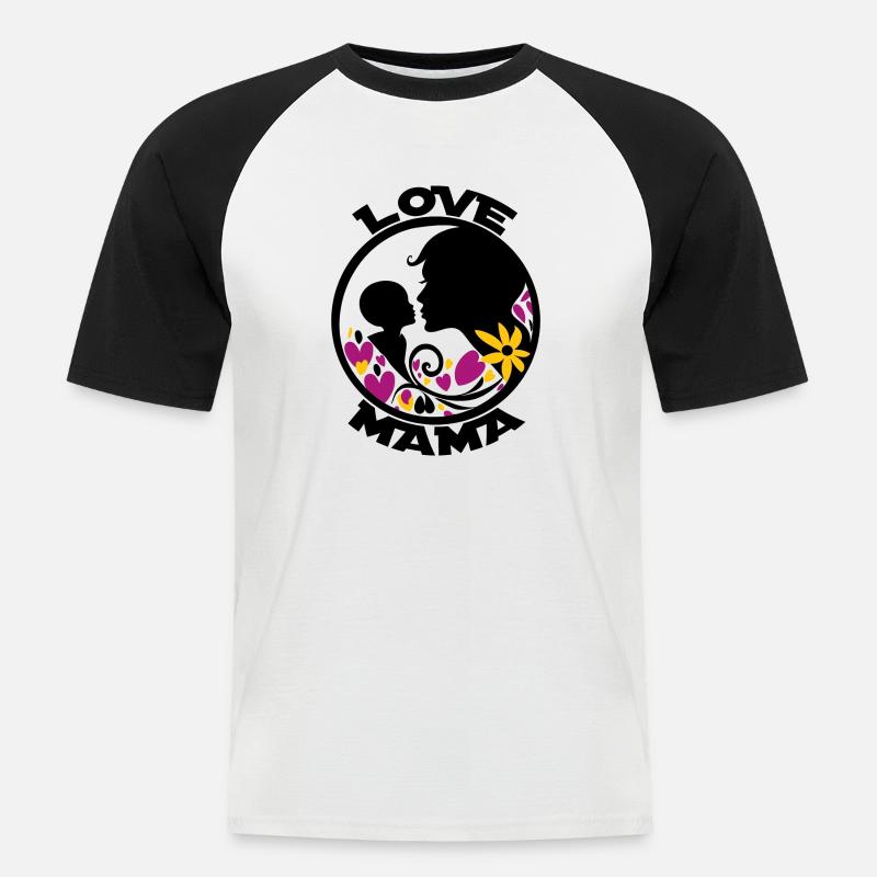 MUTTER LIEBE - LIEBE MAMA - Männer Baseball-T-Shirt - Weiß/Schwarz