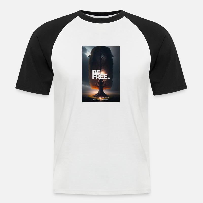 Light cannot exist without darkness - Men's Baseball T-Shirt - white/black