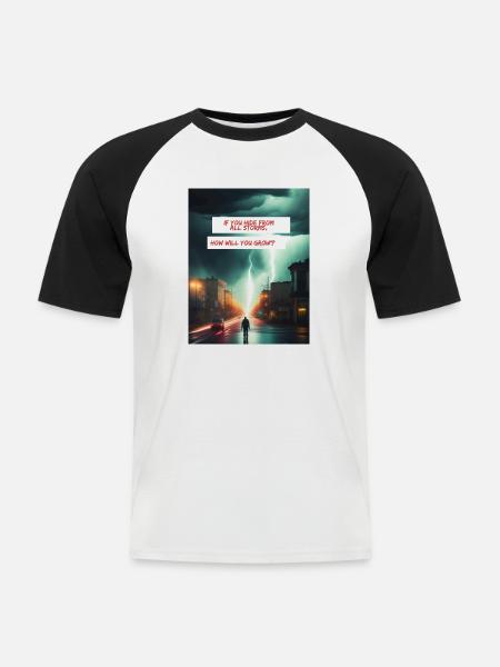 How will you grow - Men's Baseball T-Shirt - white/black