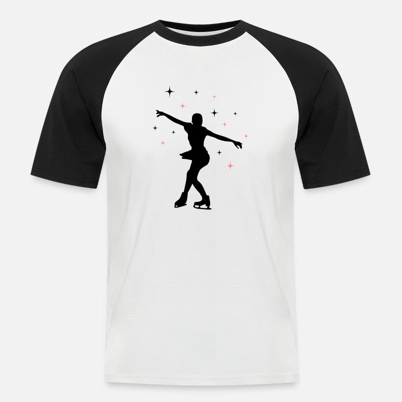 eisläuferin eislaufen skating 02 - Männer Baseball-T-Shirt - Weiß/Schwarz