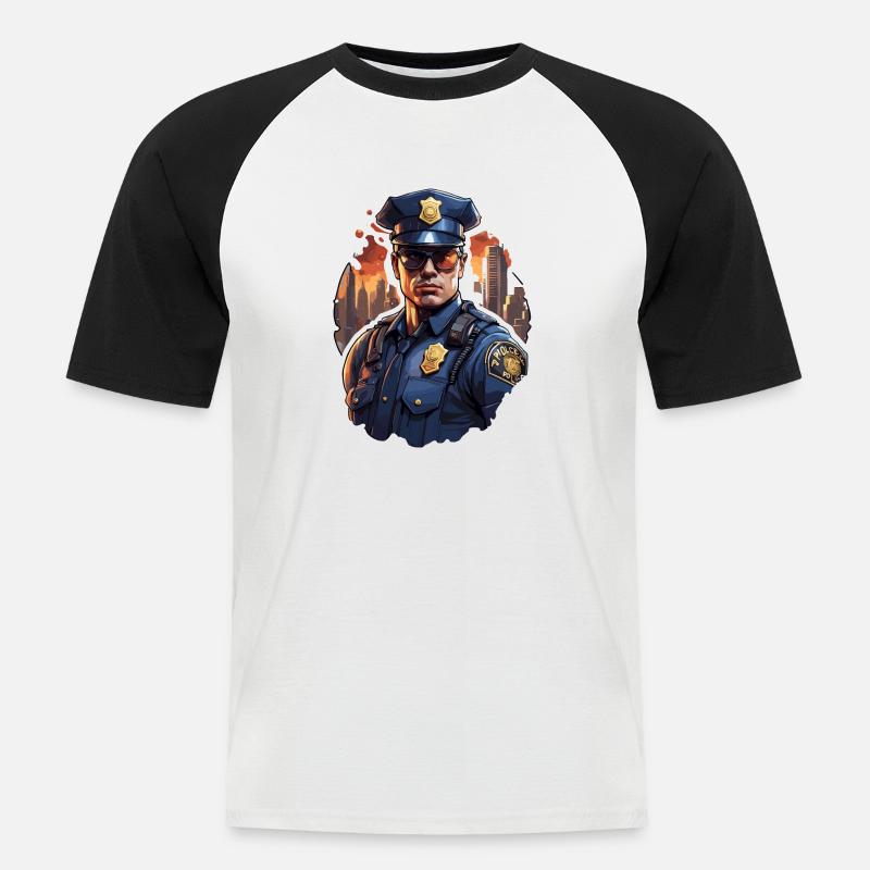 Polizei / Einsatz / Beruf / Job / Einsatzkräfte - Männer Baseball-T-Shirt - Weiß/Schwarz