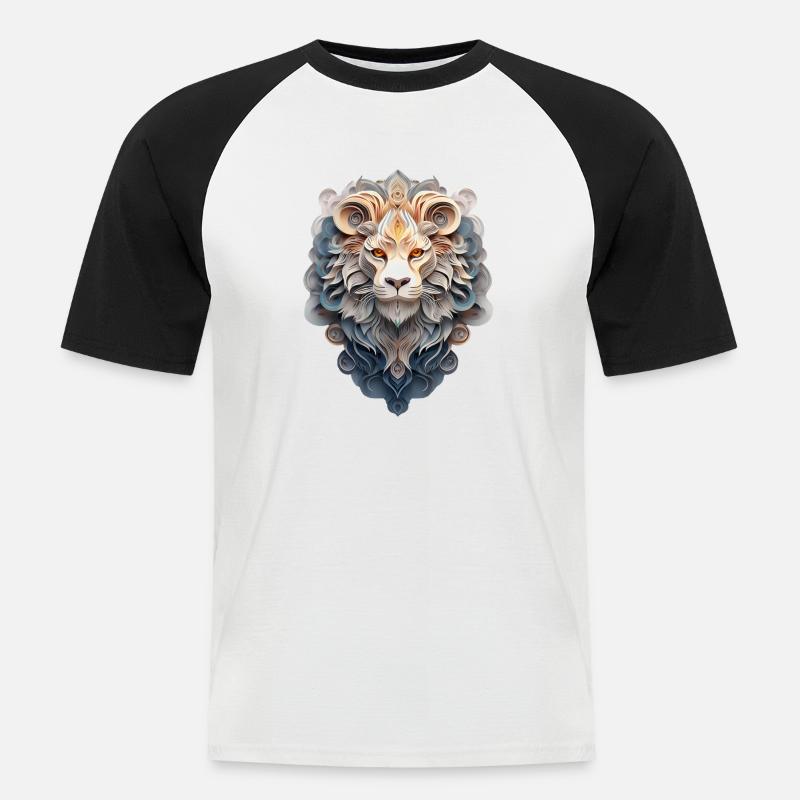 Sternzeichen Löwe - Männer Baseball-T-Shirt - Weiß/Schwarz