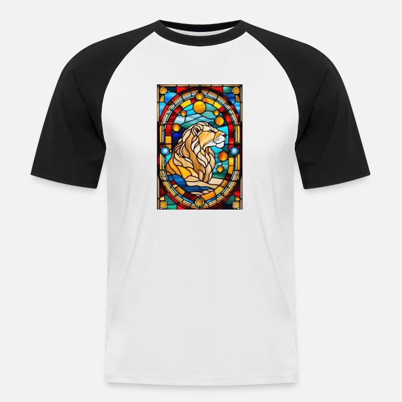 Löwe Astrologie Sternzeichen Geschenk - Männer Baseball-T-Shirt - Weiß/Schwarz