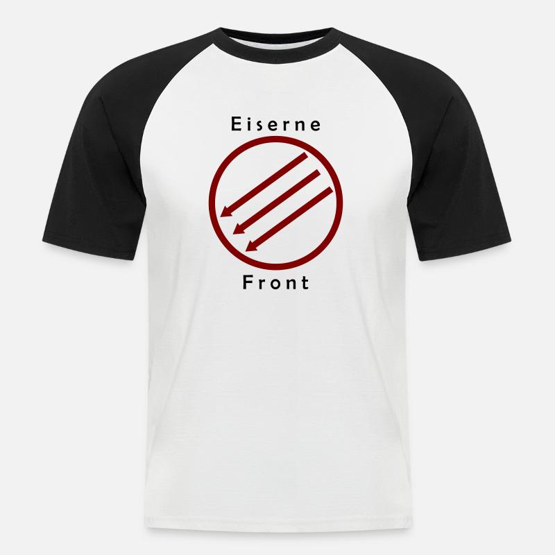 Eiserne Front - Drei Pfeile - Männer Baseball-T-Shirt - Weiß/Schwarz