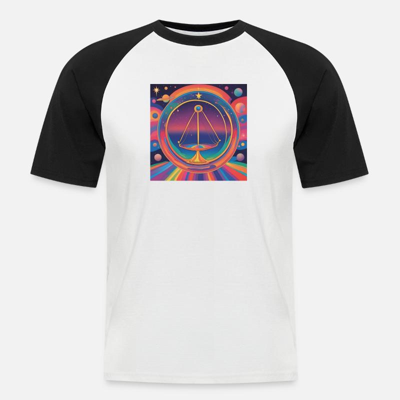 Waage Sternzeichen Astrologie Geschenk - Männer Baseball-T-Shirt - Weiß/Schwarz