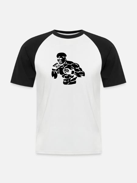 Fighter 2013 - Männer Baseball-T-Shirt - Weiß/Schwarz