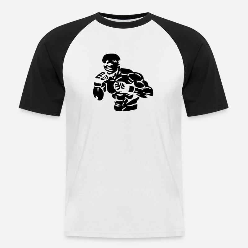 Fighter 2013 - Männer Baseball-T-Shirt - Weiß/Schwarz