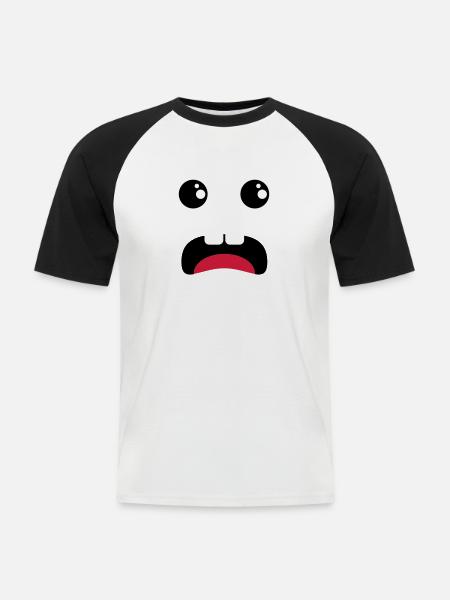 Surpris - comiqueSurpris - Comic - T-shirt baseball manches courtes Homme - blanc/noir