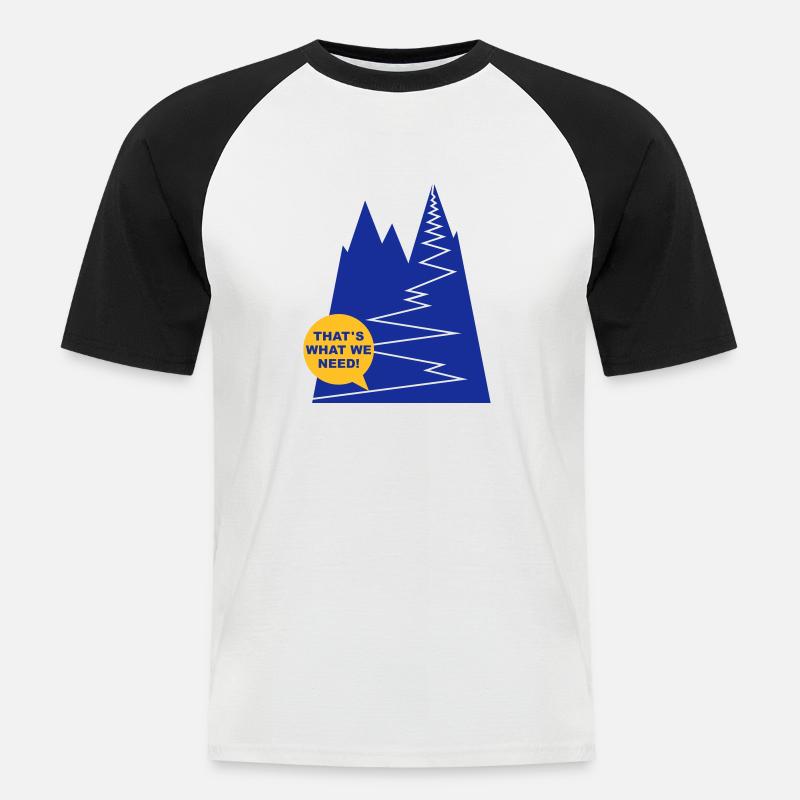 gipfelstuermer_2f - Männer Baseball-T-Shirt - Weiß/Schwarz