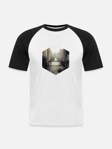 Feste Hamburg Romantik - Männer Baseball-T-Shirt - Weiß/Schwarz
