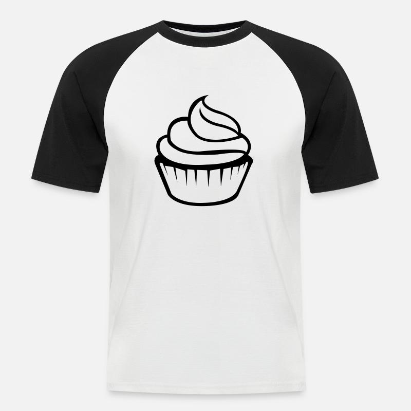 cupcake - Men's Baseball T-Shirt - white/black