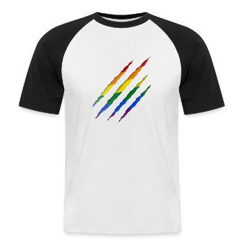 LGBTQ - Männer Baseball-T-Shirt - Weiß/Schwarz - Vorne - Nik (191cm)