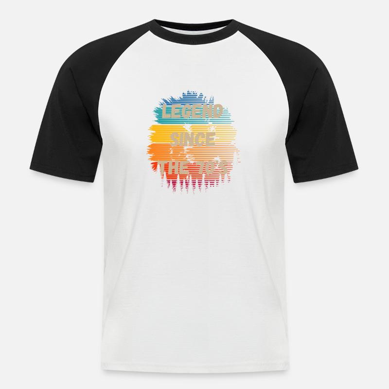 70's Legend - Men's Baseball T-Shirt - white/black