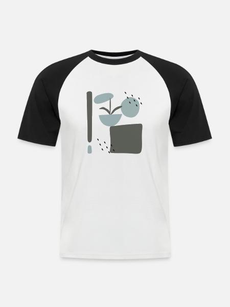 Abstraktes Design mit Blumen - Männer Baseball-T-Shirt - Weiß/Schwarz