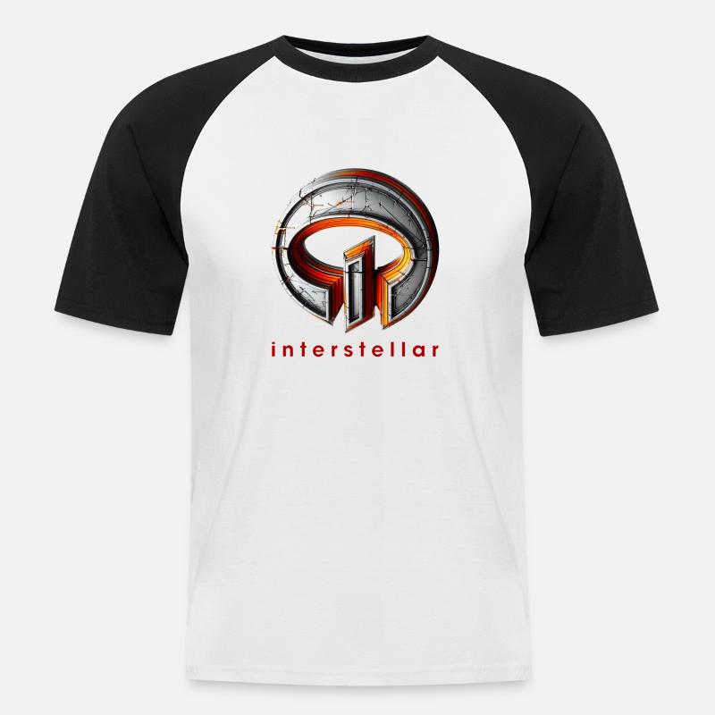 interstellar symbol design von 74elements - Männer Baseball-T-Shirt - Weiß/Schwarz