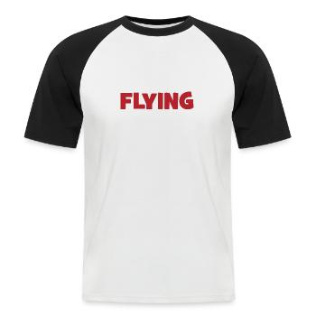 fly - Men's Baseball T-Shirt - white/black - Front - Nik (191cm)