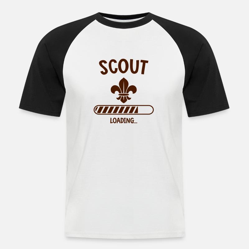 Scout Loading - Männer Baseball-T-Shirt - Weiß/Schwarz