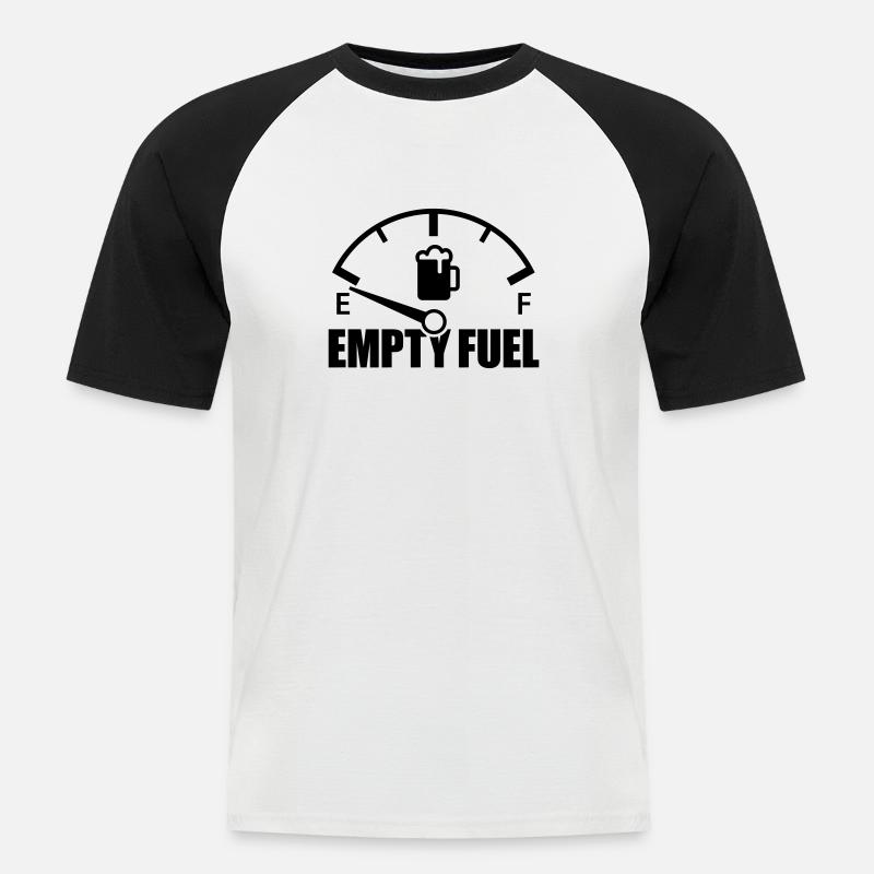 Empty Beer Fuel - Männer Baseball-T-Shirt - Weiß/Schwarz