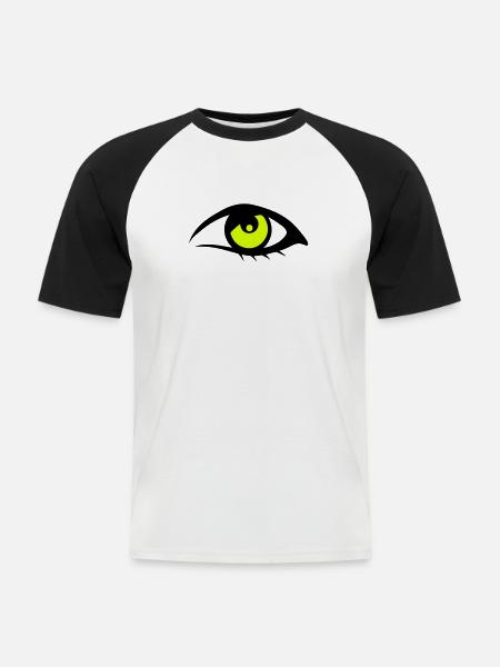 oeil yeux eye 1906 - T-shirt baseball manches courtes Homme - blanc/noir
