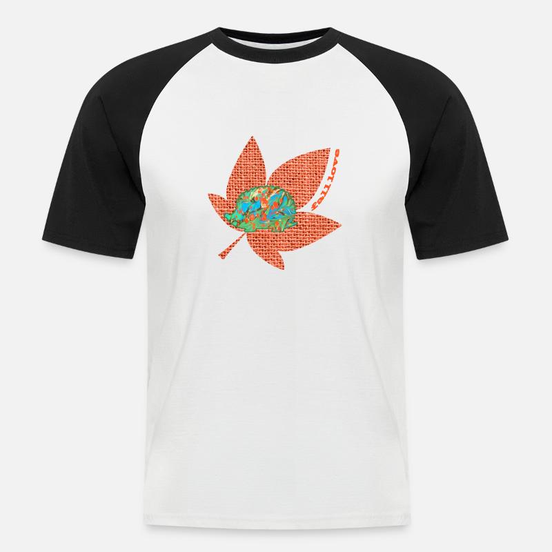 herbst 60 igel e 4 - Männer Baseball-T-Shirt - Weiß/Schwarz