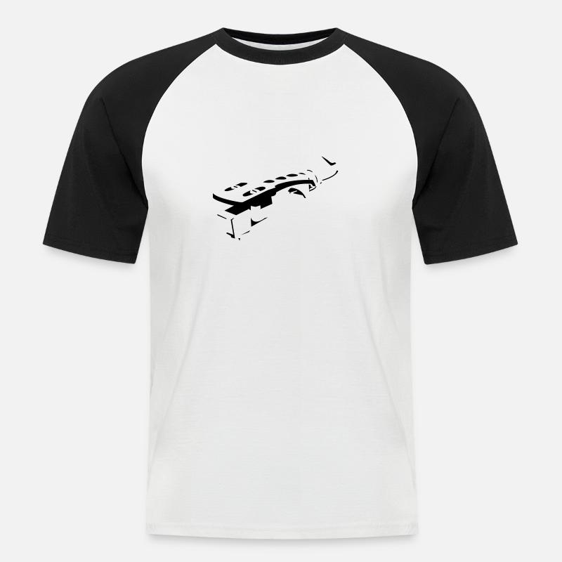 Tonarm - Männer Baseball-T-Shirt - Weiß/Schwarz