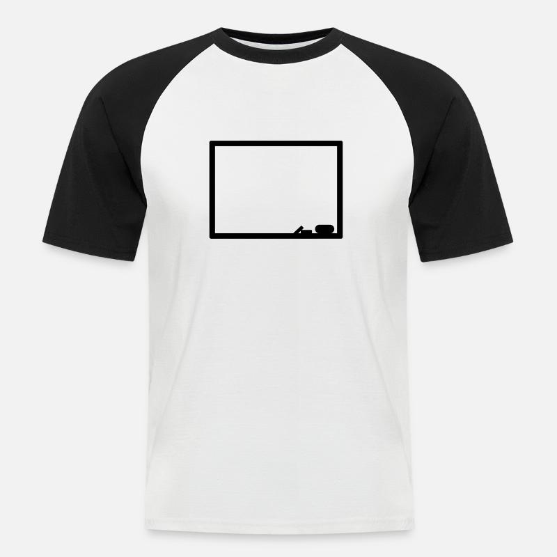 Tafel - Männer Baseball-T-Shirt - Weiß/Schwarz