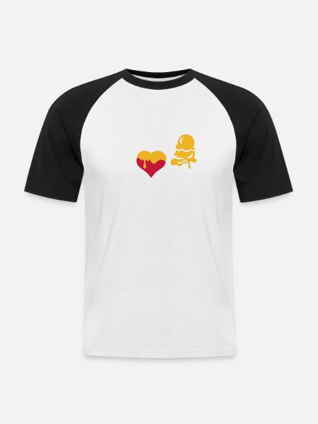 I love ice cream - Men's Baseball T-Shirt - white/black