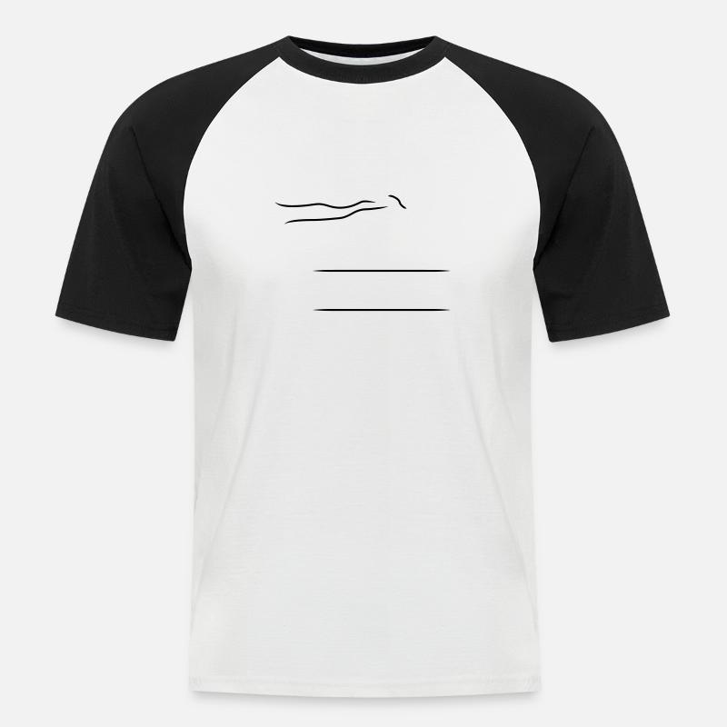 running runner winning 2c I - Männer Baseball-T-Shirt - Weiß/Schwarz