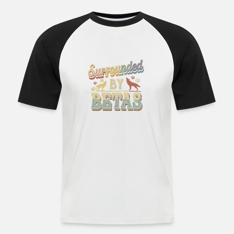 Surrounded By Betas 4 - Männer Baseball-T-Shirt - Weiß/Schwarz