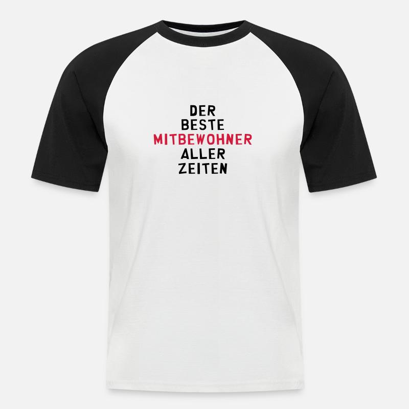 Mitbewohner Mitbewohnerin Freund Freundschaft Nähe - Männer Baseball-T-Shirt - Weiß/Schwarz