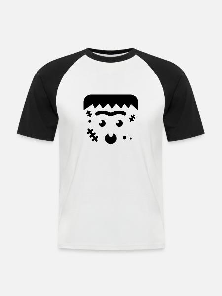 Zombie Kostüm Halloween Kostüm - Männer Baseball-T-Shirt - Weiß/Schwarz