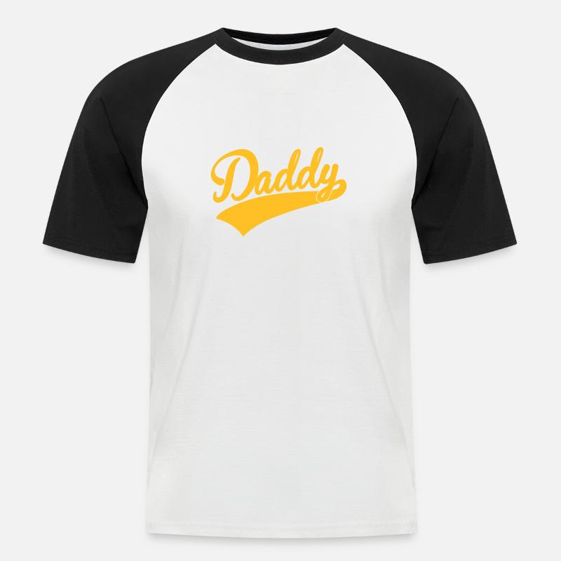 daddy - Männer Baseball-T-Shirt - Weiß/Schwarz