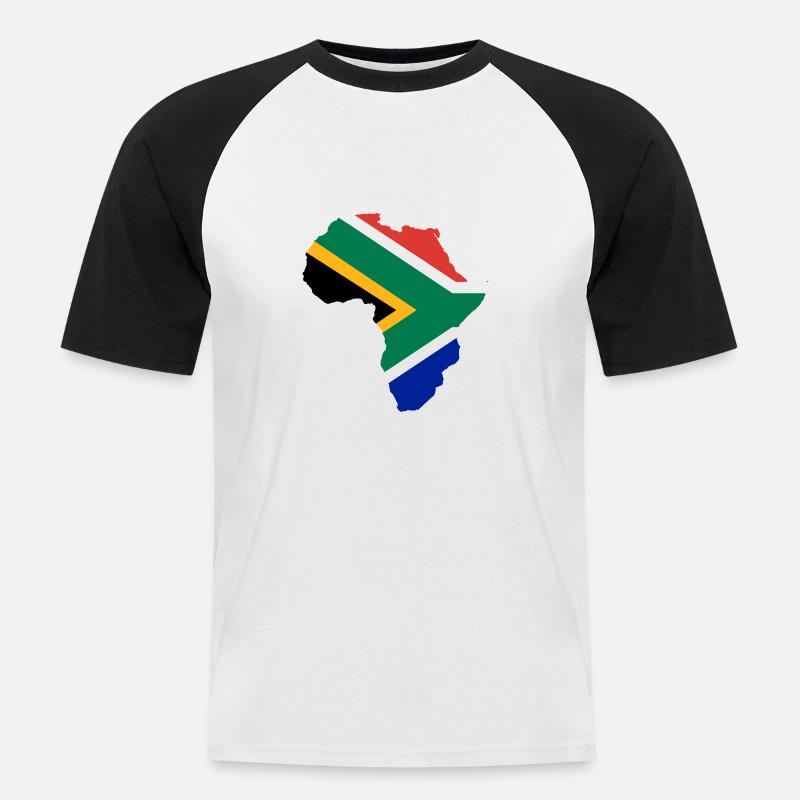 Südafrika - Männer Baseball-T-Shirt - Weiß/Schwarz
