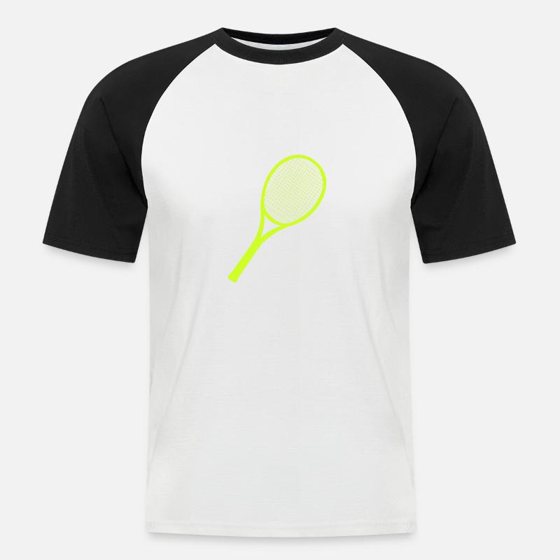 Tennis racket - Men's Baseball T-Shirt - white/black