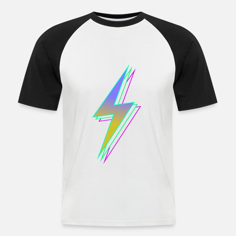 Lightning - Men's Baseball T-Shirt - white/black