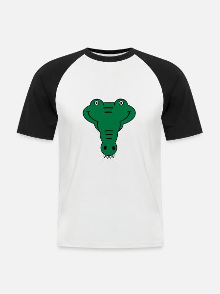 alligator - Men's Baseball T-Shirt - white/black