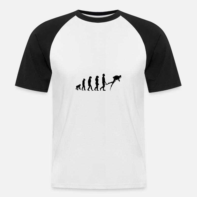 evolution dive - Men's Baseball T-Shirt - white/black