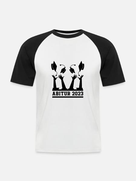 Abitur 2023 - Männer Baseball-T-Shirt - Weiß/Schwarz