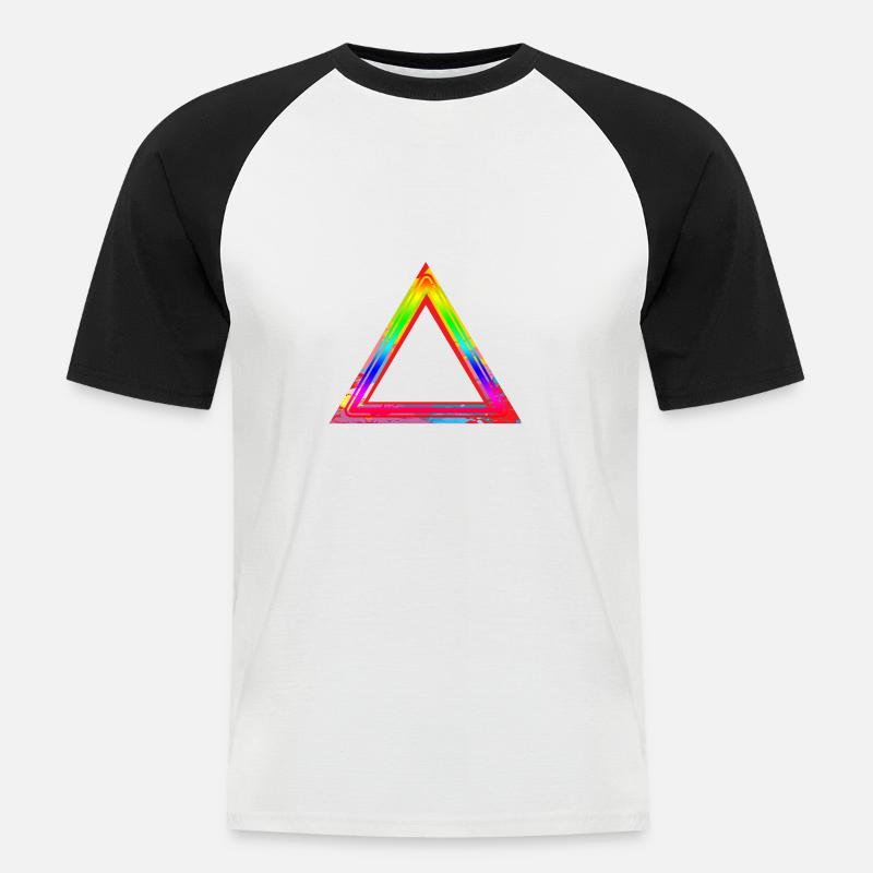 TRIANGULAR RAINBOW - Men's Baseball T-Shirt - white/black