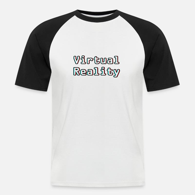 Virtual Reality Unleashed - Digitale Kunst - Männer Baseball-T-Shirt - Weiß/Schwarz