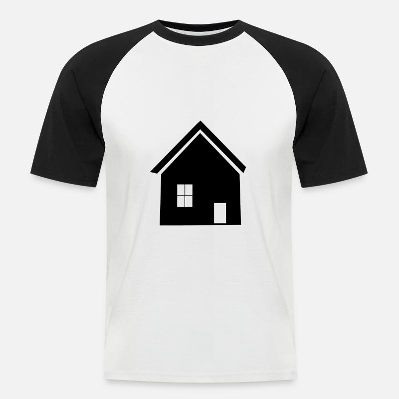 Constructeurs Architecte Maison Maisons Immobilier - T-shirt baseball manches courtes Homme - blanc/noir