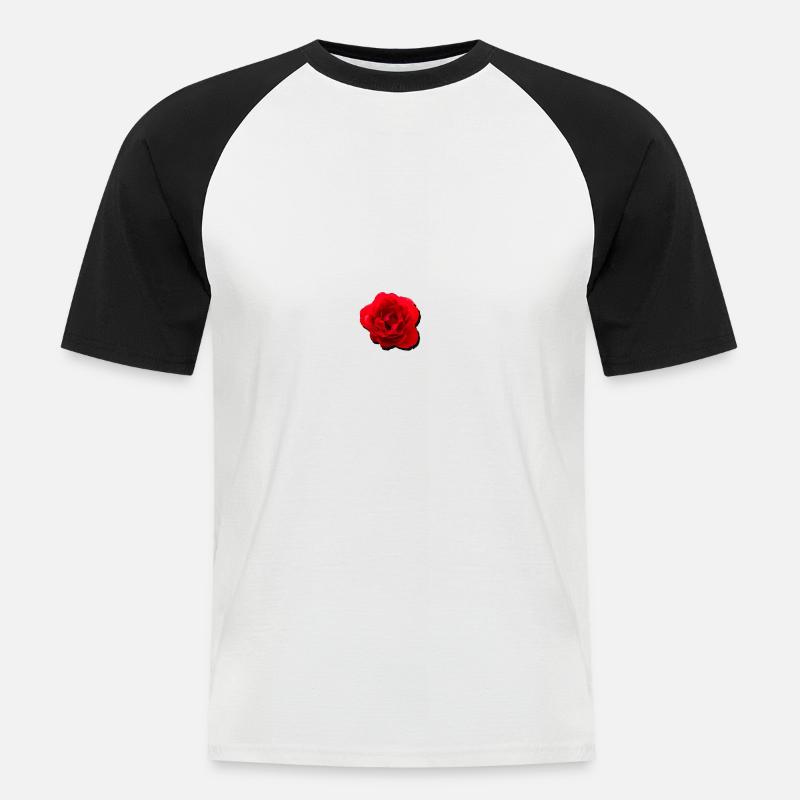 Rose - Männer Baseball-T-Shirt - Weiß/Schwarz
